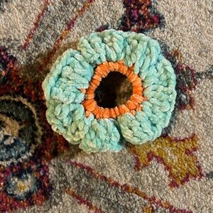 Handcrafted Scrunchie in Mint and Orange